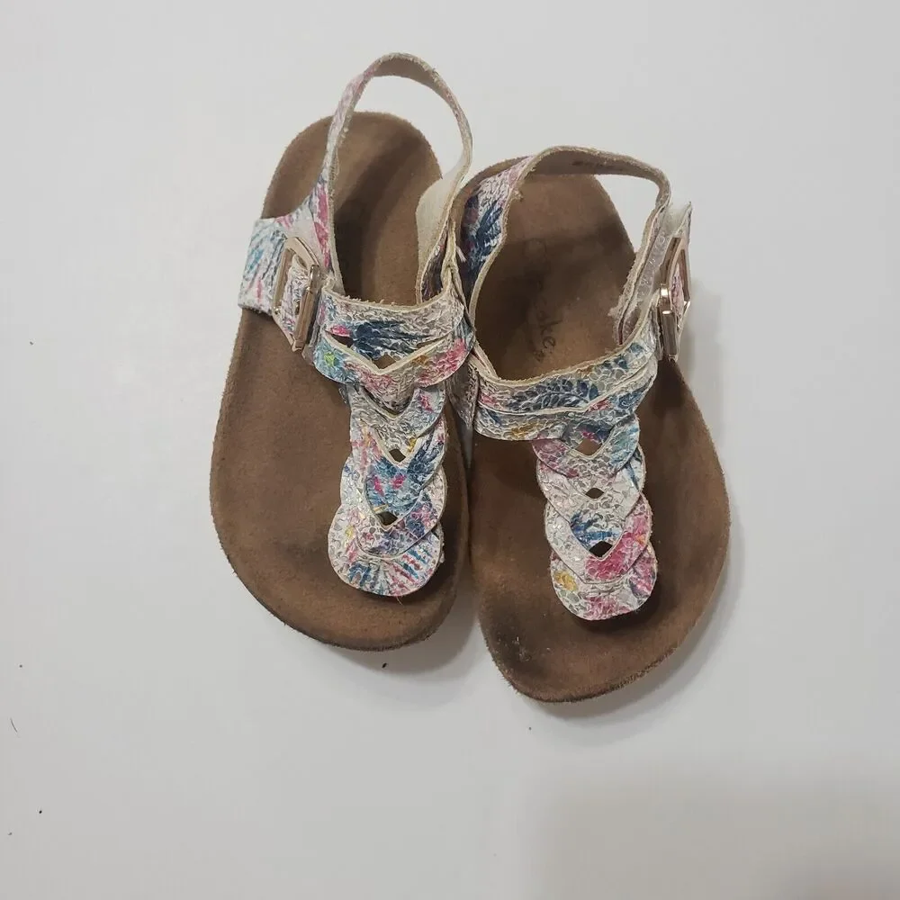 Cupcake Couture Girl 5‎ Sandal Multicolor Gold Buckle Thong Platforms Slingback